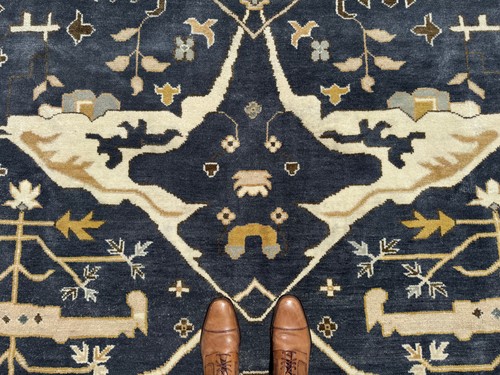 12x15 rug blue oushak - blue,